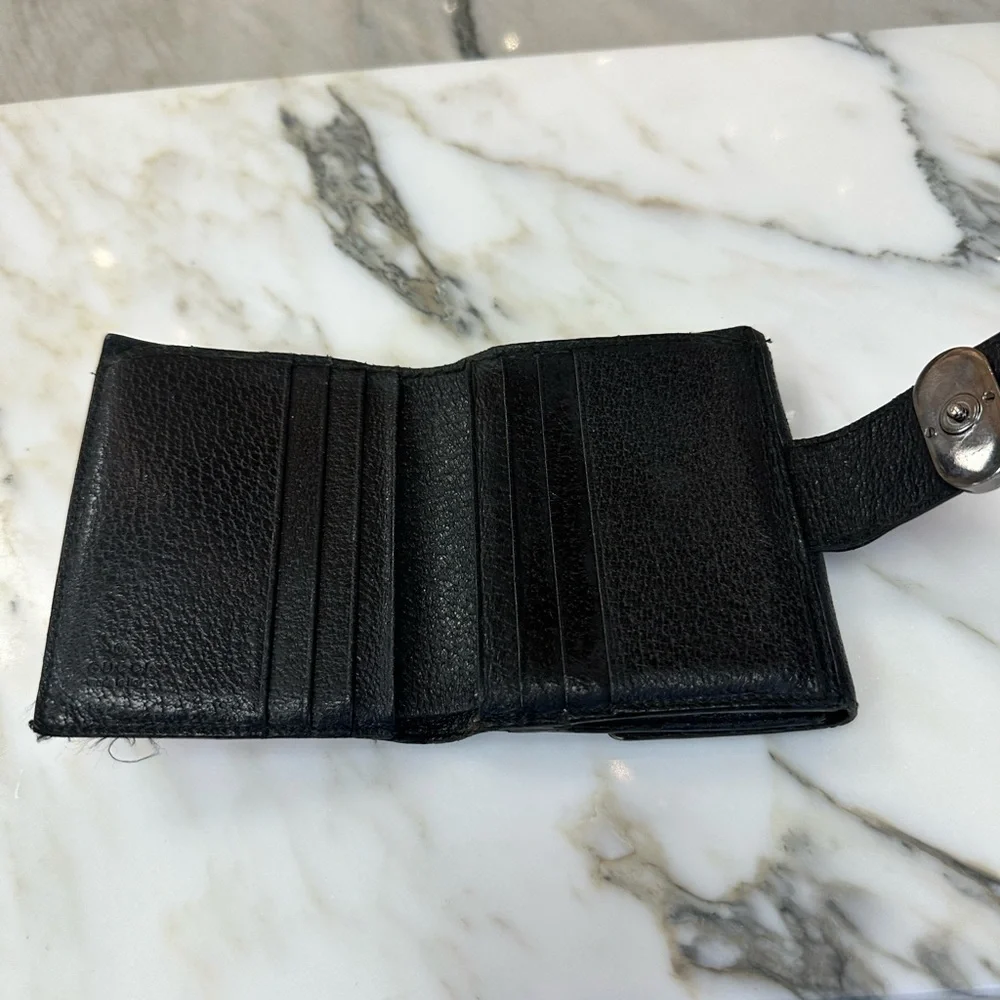 GUCCI - interlocking G Logo black and orange small wallet - Picture 10 of 15
